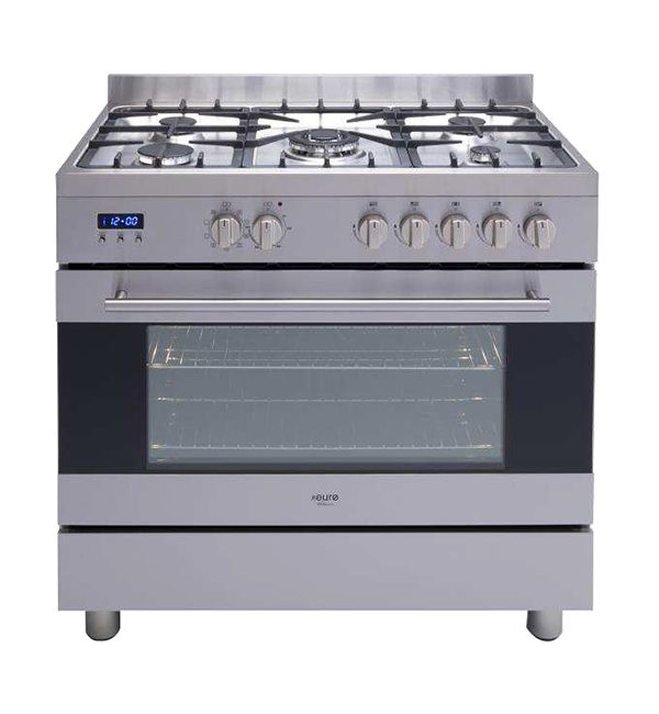 EUR1020 - Euro 90cm Dual Freestanding Oven features gas cooktop and electric oven