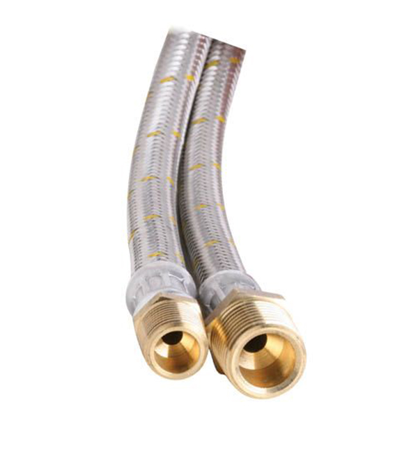 stainless steel gas hose 10mmm x 3/8 bsp m x 1/2 bsp m